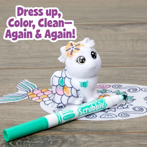 Miniatura 6 de Crayola Scribble Scrubbie Pets Spa perfumado, juego de juguetes de animales, incluye marcadores lavables y perfumados, regalos para niñas y niños, a