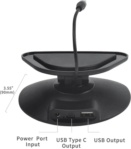 Miniatura 7 de Nuevo soporte de carga ajustable para Echo Show 5 (3ª generación), soporte inclinable + giratorio, rotación multiángulo, base magnética Negro