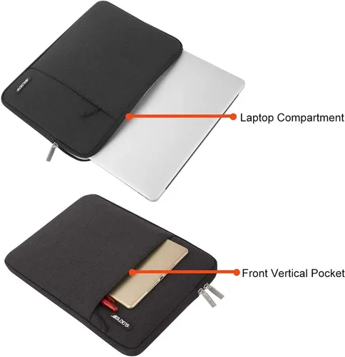 Miniatura 4 de MOSISO Funda vertical de poliéster con bolsillo para laptop de 15, 15.6 y 16 pulgadas, para computadora MacBook Pro 16 M4, M3, M2 y M1, HP, Acer