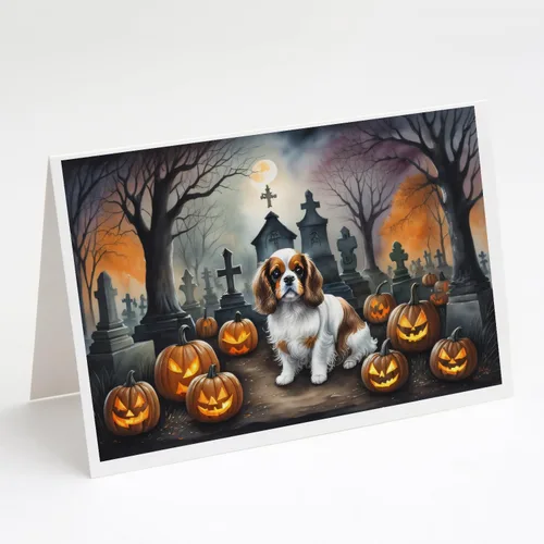 Miniatura 53 de Caroline's Treasures DAC2018GCA7P - Tarjetas de felicitación y sobres de Halloween espeluznantes de Border Collie, paquete de 8 tarjetas en blanco