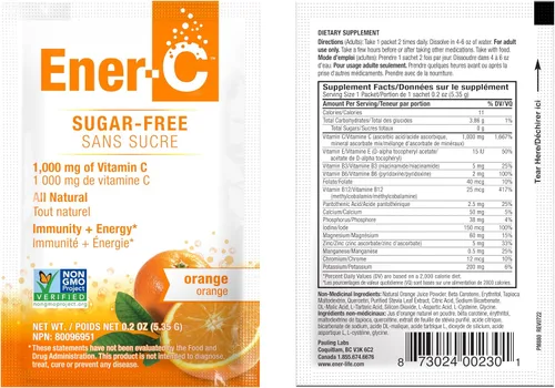 Miniatura 9 de Ener-C Mezcla de bebidas multivitamínicas de naranja sin azúcar, 1000 mg de vitamina C, sin OMG, veganas, jugos de frutas reales, apoyo inmunitario