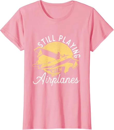 Miniatura 14 de Still Playing With Airplanes - Camiseta de control remoto RC Avión Piloto, Negro