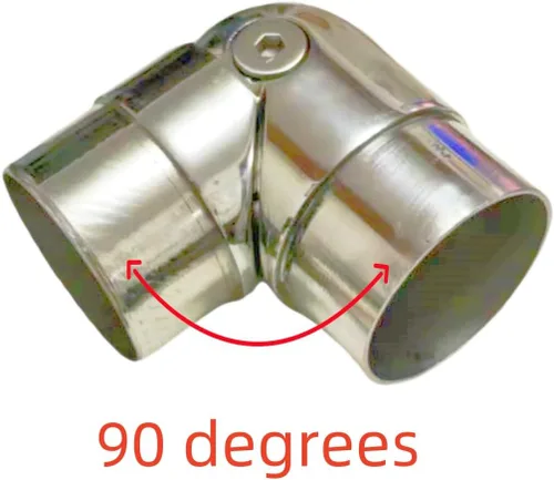 Miniatura 3 de Accesorios de conexión de pasamanos de acero inoxidable, codos ajustables de 90-210 grados, adecuado para tubos redondos de 2 pulgadas, conectores