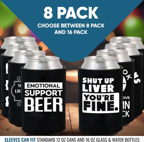 Miniatura 3 de Divertidos frases de fiesta de cerveza para latas de cerveza con aislamiento térmico para bebidas con soda, cerveza Hugger Coolies