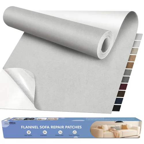 Miniatura 8 de ONine Kit de reparación de sofá de microfibra, parche de tela adhesiva de 55 x 12 pulgadas, multicolor, agua impermeable, adecuado para sofás, Negro