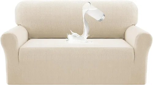 Miniatura 25 de PrinceDeco Fundas de sofá impermeables dobles para sofás, funda elástica para silla antideslizante, lavable, protector de muebles a prueba de fugas