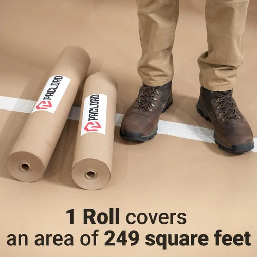 Miniatura 6 de Papel de protección para suelos de 18 pulgadas x 166 pies, rollo de papel de colofonia marrón fabricado en Estados Unidos, papel de construcción