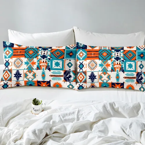 Miniatura 4 de Erosebridal Southwestern - Juego de funda de edredón tamaño individual, diseño geométrico étnico, estilo bohemio, azteca, para niños, adolescentes