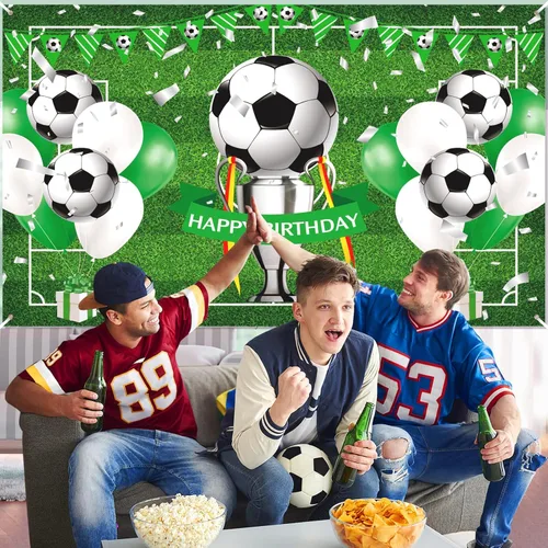 Miniatura 4 de Cartel de feliz cumpleaños de fútbol para niños y adolescentes – Cartel grande de cumpleaños con temática deportiva para fiestas de fútbol Estilo 3