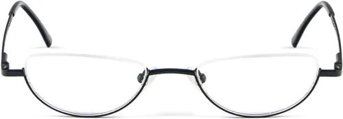 Miniatura 2 de REAVEE 4 unidades de gafas de lectura de aleación de diseño retro de media luna para mujeres y hombres, con marco medio, bisagra de resorte, Negro