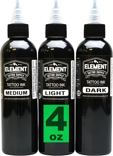 Miniatura 13 de Element Tattoo Supply - Tinta de tatuaje negra prémium - Tinta de tatuaje profesional y suministros para contorno, sombreado y mezcla - Tinta