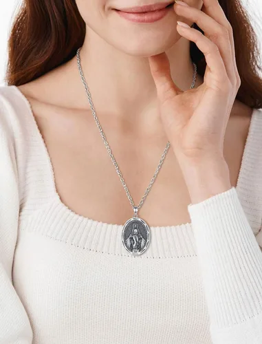 Miniatura 4 de INFUSEU Regalos religiosos únicos para hombres y mujeres, collares con colgante de San Miguel, San Cristóbal, San Benito, Virgen María
