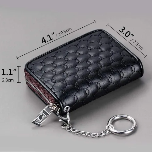 Miniatura 3 de FurArt Cartera con Cremallera para Mujeres, Cartera con Bloqueo RFID para Tarjetas de Crédito, Portador de Tarjetas de Presentación, Cartera Llavero