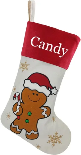 Miniatura 45 de Juego de 3, medias de Navidad personalizadas de 18 pulgadas con tecnología de bordado, diseños de Papá Noel, muñeco de nieve y renos para decoración