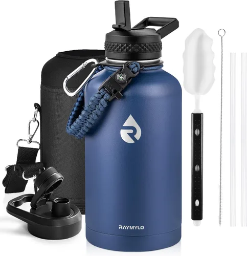 Miniatura 25 de RAYMYLO Botella de agua aislada de 24 onzas, de acero inoxidable con triple pared al vacío (fría durante 48 horas, caliente durante 24 horas), a