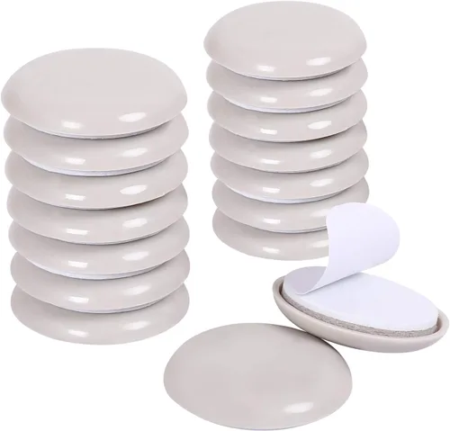 Miniatura 10 de Ezprotekt Paquete de 40 deslizadores de muebles autoadhesivos para alfombras, almohadillas redondas autoadhesivas de 1-1/8 pulgadas, almohadillas
