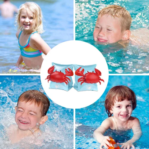 Miniatura 7 de MoKo Bandas de natación para niños, niños pequeños comienzan a nadar flotadores inflables para piscina, lindas alas de natación de dibujos animados