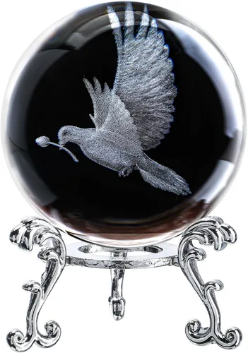 Miniatura 13 de ZEERSHEE Bola de cristal de dragón 3D de 2.4 pulgadas con soporte de dragón que respira fuego decoración regalos para niños y niñas