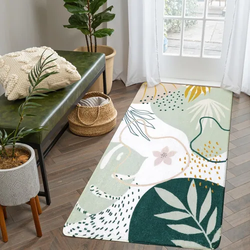 Miniatura 42 de Lahome Alfombra de pasillo rosa - Alfombra de 2x7, alfombra antideslizante lavable para baño, alfombra ligera para piso, alfombras para pasillo
