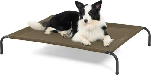 Miniatura 16 de Bedsure Cama elevada para perros al aire libre de tamaño grande, cama portátil de hamaca para mascotas con marco elevado y refrescante para Verde