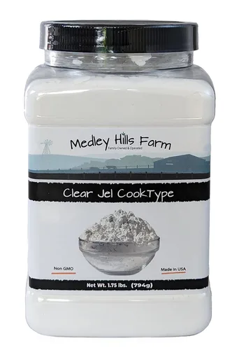 Clear Jel de Medley Hills Farm 1.75 libras en recipiente reutilizable, gran gelatina transparente para enlatar pastel de relleno, sin gluten, sin