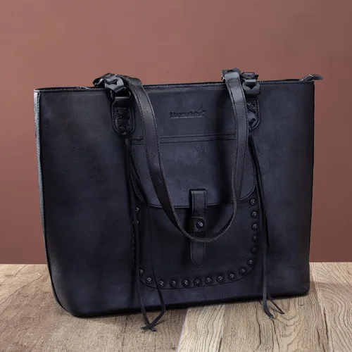 Miniatura 2 de Montana West Monederos de cuero genuino para mujer, bolsos Hobo con mango de herramientas y borlas