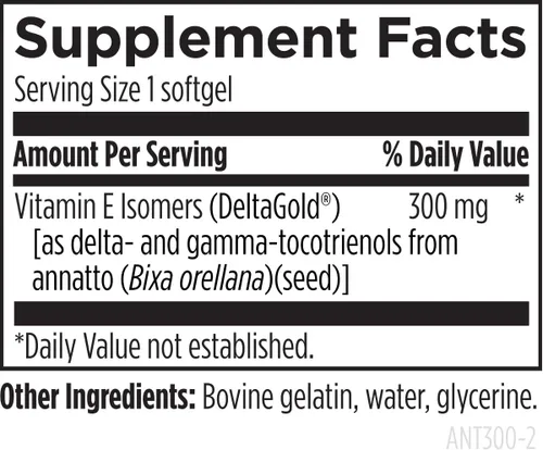 Miniatura 5 de Designs for Health Annatto-E 300 mg Tocotrienoles - Suplemento complejo de vitamina E DeltaGold con tocotrienoles Delta + Gamma - Cardiovascular
