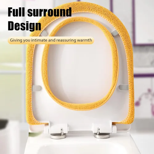 Miniatura 7 de Legigo Paquete de 5 fundas de asiento de inodoro más gruesas, suaves y cálidas, tela de fibra lavable, fácil instalación, cómoda funda de asiento
