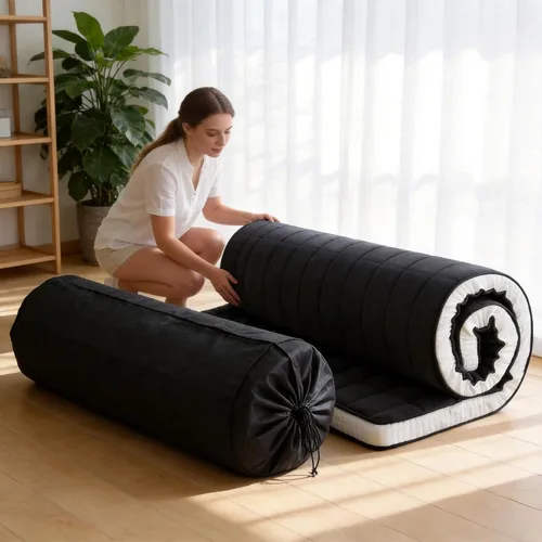 Tiita Colchón japonés, colchón futón de 4 pulgadas de grosor con bolsa de almacenamiento y 2 correas, tapete de tatami para dormir tamaño individual