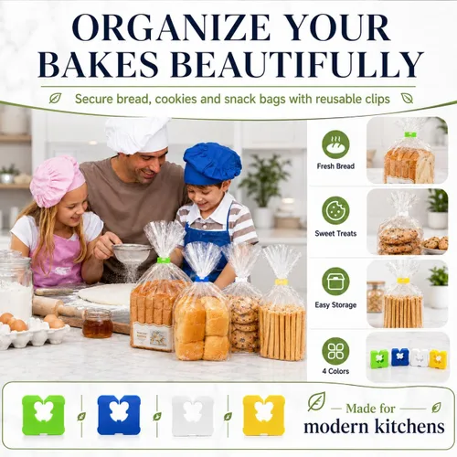 Miniatura 7 de 100 clips de plástico reutilizables para pan que mantienen tus alimentos frescos, clips de bolsa de almacenamiento de alimentos de 7/8 x 1 pulgada