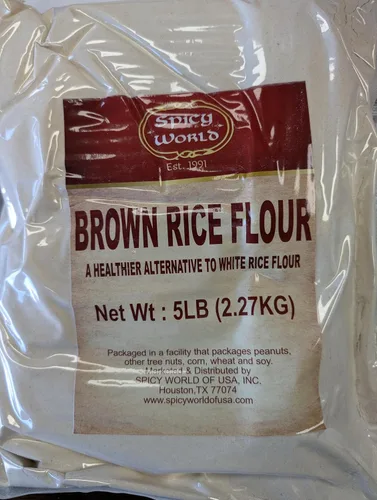Miniatura 2 de Spicy World Harina de arroz integral de 5 libras a granel Bolsa resellable Harina molida fina cultivada en Estados Unidos para hornear y cocinar