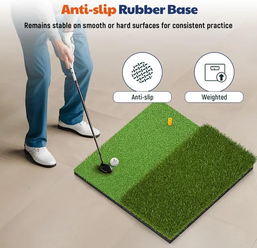 Miniatura 3 de JAYA Golf Hitting Mat with Heavy Rubber Base, Foldable Golf Practice Mat for Indoor & Outdoor Training, Dual Turf Fairway & Rough Grass Mat for