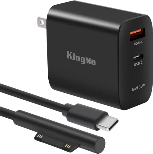 Cargador para Surface Pro, cargador de Microsoft Surface de 65 W, cargador rápido PD3.0 para Microsoft Surface Pro 11, compatible con Microsoft