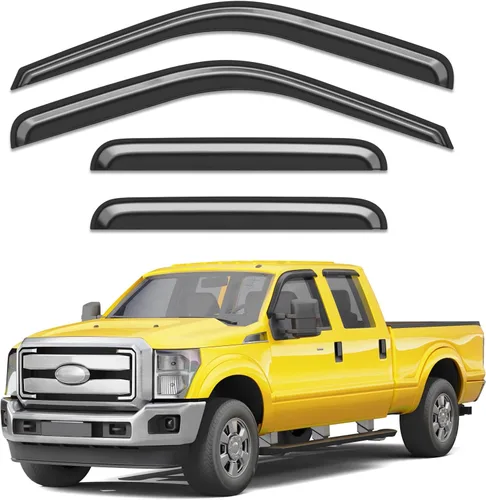 Miniatura 14 de Protectores de lluvia extra gruesos para ventana Chevrolet (Chevy) Silverado GMC Sierra 1500 2500HD 3500HD 3500HD Crew Cab 2019-2026, deflectores