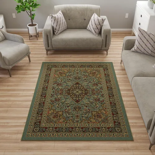 Miniatura 28 de Ottomanson Alfombra de 5 x 6,6 pies para sala de estar, alfombra oriental para dormitorio - alfombra grande para piso antideslizante y duradera
