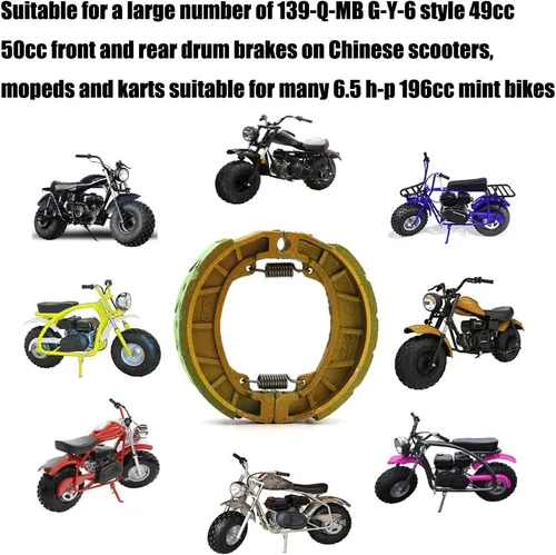 Miniatura 4 de Kucehiup CG125 Zapata de tambor de freno, 2 piezas, universal de 4.134 in, zapata para 6.5 Hp 196cc MB165 MB200 BT200X CT200U Motorsports Mini Bike