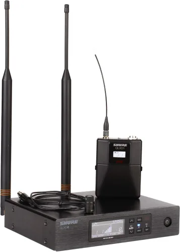 Shure Sistema de micrófono inalámbrico QLXD14/83 con Bodypack y micrófono Lavalier omnidireccional WL183