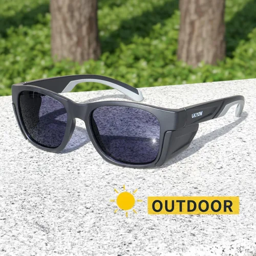 Miniatura 3 de UKNOW Gafas de seguridad - Lentes fotocromáticas - Protección ocular con protectores laterales - Anteojos protectores ANSI Z87.1 - Protección UV