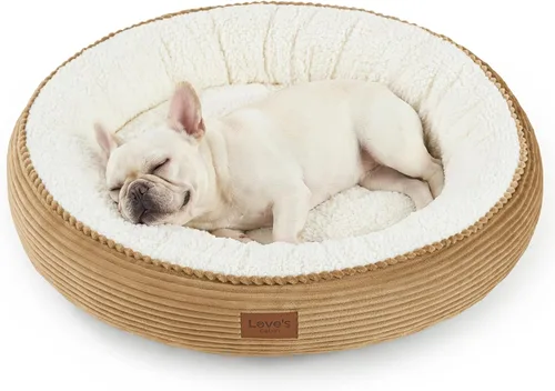 Miniatura 61 de Love's cabin Cama redonda acolchada para gatos y perros, cama para mascotas de 20 pulgadas para gatos o perros pequeños, parte inferior Violeta
