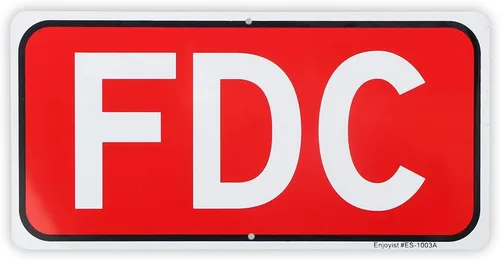 Letrero FDC, letrero de conexión del departamento de bomberos, 12 x 6 pulgadas, aluminio libre de óxido 040, reflectante, con protección UV y