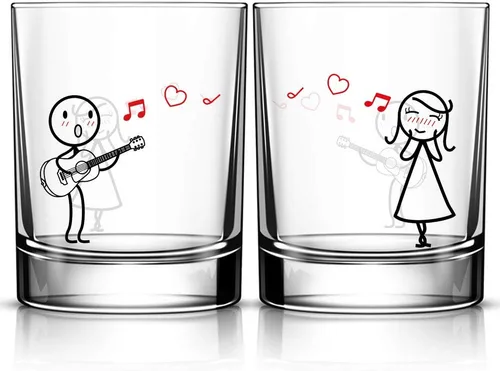 Miniatura 13 de BoldLoft Vasos para beber con texto en inglés «Say I Love You His and Hers», regalos para ella, esposa, novia, pareja para San Valentín, Di te amo
