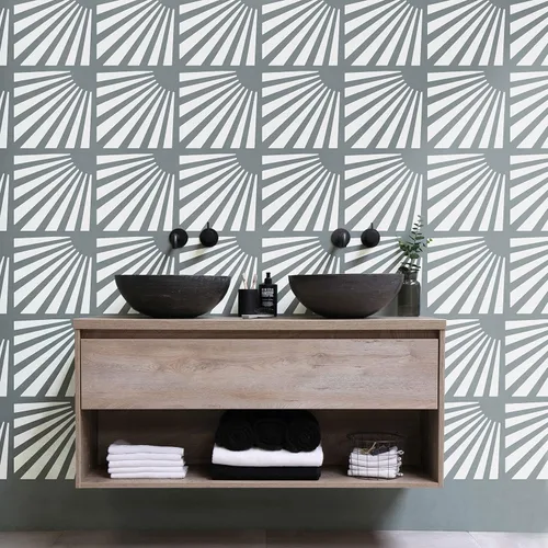 Miniatura 6 de Plantilla de azulejos de 12 x 12 pulgadas (paquete de 2) / Plantilla de pared y piso, reutilizable para pintar paredes, suelos y muebles