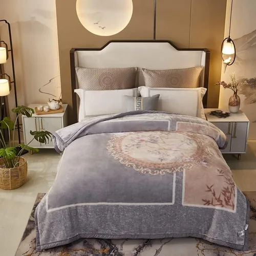 Miniatura 16 de LGYKUMEG Manta coreana de forro polar grueso de doble capa, tamaño Queen de 9 libras, 2 capas reversible, ultra suave, sedosa felpa cálida para sofá