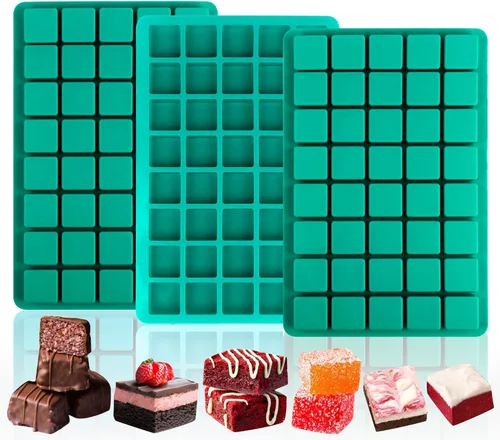 Miniatura 11 de Sidosir 3 moldes cubiertos de chocolate para galletas S'mores, moldes cuadrados de 6 cavidades de silicona para Smores, molde antiadherente de Azul