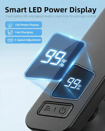 Miniatura 4 de FrSara Portable Neck Fan that Blows Cold Air Rechargeable, Personal Battery Powered Cooling Device with USB TYPE-C, LED Display, Light, 3-Speed