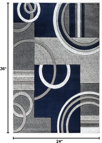 Miniatura 2 de Glory Rugs - Tapete moderno suave tallado a mano, alfombra contemporánea con textura mullida prémium para interior, sala de estar, comedor y Azul