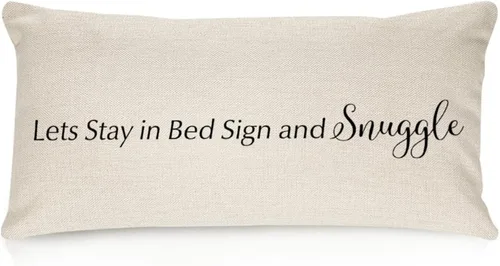 Miniatura 21 de Sweet Dreams - Fundas de almohada lumbar de lino y algodón de 12 x 18 pulgadas, funda de almohada rectangular decorativa de granja, divertida