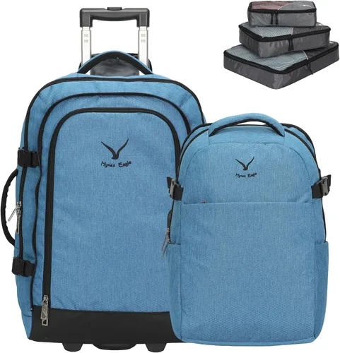 Miniatura 11 de Hynes Eagle Mochila de viaje 2 en 1 de 22 pulgadas, equipaje de mano de 63L, mochila con ruedas para hombres y mujeres con cubos de embalaje, juego