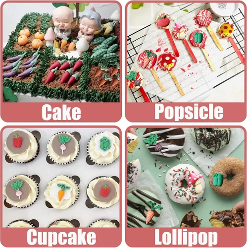 Miniatura 4 de Molde de silicona en forma de hongo en forma de hongo, molde para llavero de verduras para dulces, chocolate, decoración de pasteles, dulces