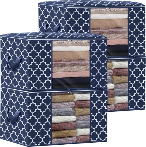 Miniatura 23 de WISELIFE Bolsas de almacenamiento, organización de ropa de manta grande y contenedores de almacenamiento para ropa de cama, edredones, organizador